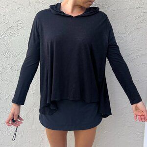 Black Cotton/Modal Hoodie